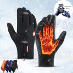 Winter Gloves with Touch Screen - Riding Motorcycle - Sliding Waterproof - Sports Gloves With Fleece