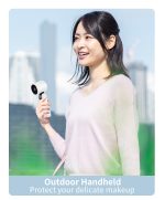 Portable Handheld Mini Turbo Fan - Rechargeable Foldable Personal Fan with Digital Display and Night Light - Image 2