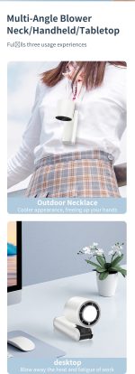 Portable Handheld Mini Turbo Fan - Rechargeable Foldable Personal Fan with Digital Display and Night Light - Image 10