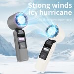 Portable Handheld Mini Turbo Fan - Rechargeable Foldable Personal Fan with Digital Display and Night Light - Image 4